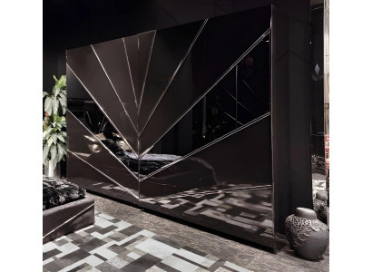 Schwarzer Kleiderschrank Designer Spiegelschrank Schlafzimmer Möbel