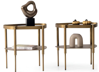 Modernes Beistelltisch-Set Marmortischplatten Designer Metallrahmen