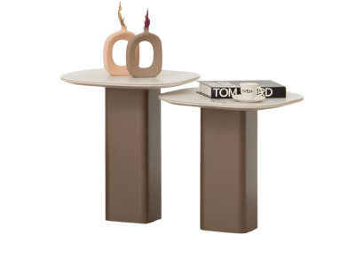 Brauner Holzbeistelltisch – Tischset für Ihr Wohnzimmer und Wohnzimmer-Set