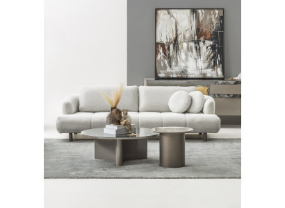 Modernes Wohnzimmer-Set mit 4-Sitzer Couchtisch und Beistelltisch