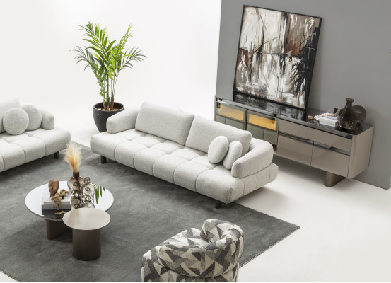 4-tlg. Wohnzimmer-Set 4-Sitzer Couchtisch Beistell- & Konsolentisch