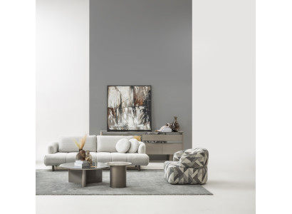 Komplettes Wohnzimmer-Set: 4-Sitzer Sessel Couch- & Beistelltisch