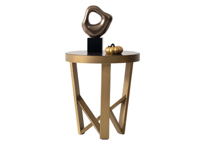 Stilvoller Goldener Beistelltisch Designer Marmortisch Kaffeetisch