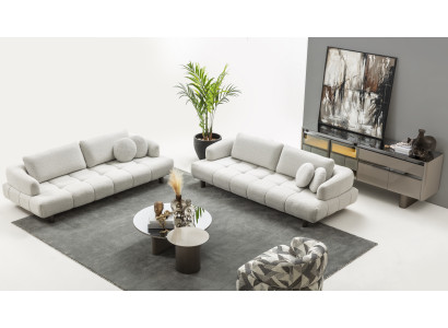 Wohnzimmer Set 5 tlg 2x 4 Sitzer Couchtisch Beistelltisch Konsolentisch