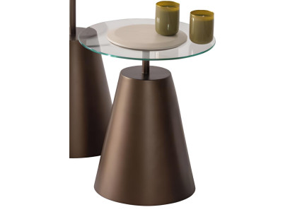 Moderner Glas-Beistelltisch Designer Wohnzimmer Rundtische Möbel