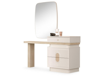 Stilvoller Beiger Schminktisch Edler Spiegel Frisiertisch Möbel 2tlg