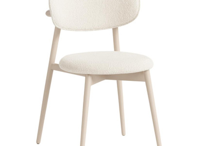 Bequemer Beiger Polsterstuhl Designer Küchenstühle Textil Sitzstuhl