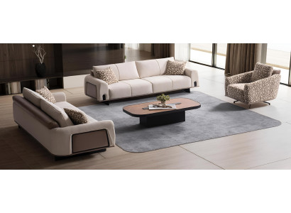 Moderne Wohnzimmer Couchgarnitur Edle Dreisitzer Sofas Stoffsessel