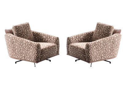 Designer-Set aus zwei luxuriösen Sesseln mit weicher Polsterstruktur