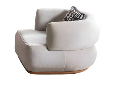 Bequemer Sessel mit modernem Look und beigem Bezug