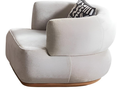 Bequemer Sessel mit modernem Look und beigem Bezug