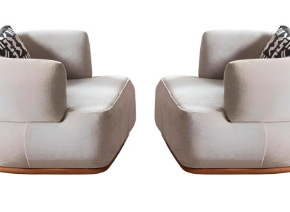 Exklusives 2x Sessel Set in Weiß und Beige für modernes Wohnen