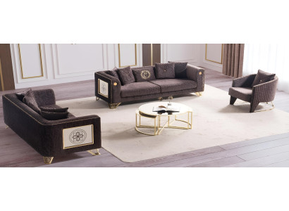 Moderne Wohnzimmer Couchgarnitur Edler 3-Sitzer Polster Sessel 3tlg