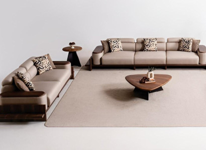 Moderne Beige Couchgarnitur Stilvoller 4-Sitzer Edle 3-Sitzer Couch
