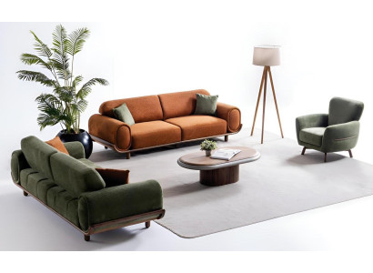 Elegante Wohnzimmer Couchgarnitur Designer 3-Sitzer Sofas Sessel