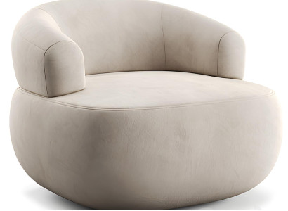 Beiger Stoffsessel Designer Polstersessel Wohnzimmer Textilsessel