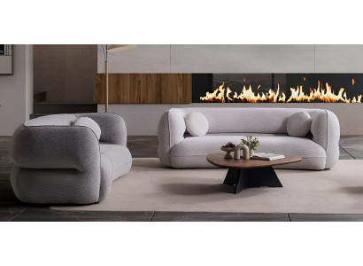 Graue Wohnzimmersofas Designer Polstercouchen 3-Sitzer Edle Möbel