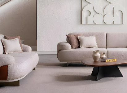 Moderne Beige 2x Dreisitzer Sofas Wohnzimmer Polstercouchen 2tlg