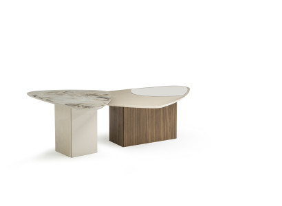 2 tlg Wohnzimmer-Set mit Couchtisch und Beistelltisch modern elegant