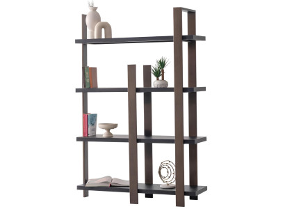 Schickes Bücherregal im industriellen Stil mit offenen Fächern