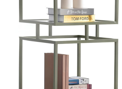 Bücherregal im modernen Design mit offenen Fächern und Metallrahmen