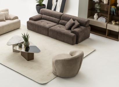 Modernes 4-tlg. Wohnzimmer-Set mit Sofa Sessel und Tischen