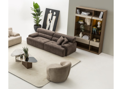 Modernes Wohnzimmer-Set – Sofa, Sessel, Tische und Vitrine für Ihr Zuhause