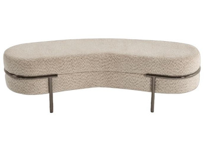 Designer Beige Sitzbank Luxuriöse Metallfüße Edle Beistellbank