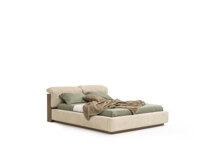 Bequemes beige Bett für erholsamen Schlaf und stilvolles Schlafzimmer