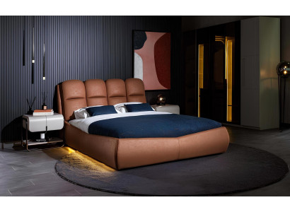 Edle Schlafzimmer Möbel Doppelbett Kleiderschrank 2x Nachttische