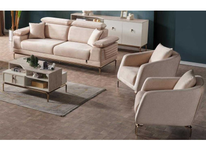 Möbelset mit 1 Dreisitzersofa und 2 Sesseln für das Wohnzimmer