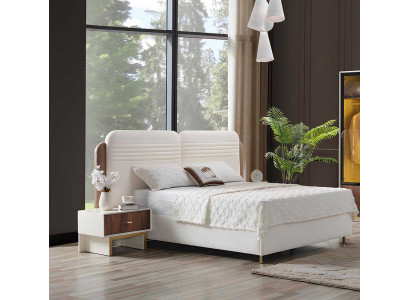 Schlafzimmerset mit komfortablem Bett und zwei praktischen Nachttischen