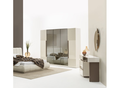 3-tlg. Schlafzimmer-Set – Kleiderschrank, Schminktisch & Spiegel für Ihr Zuhause