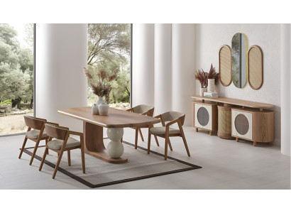 Moderner Esszimmertisch mit einzigartiger eleganter Basis Hochwertig braun Möbel