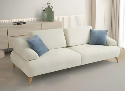 Wohnzimmer Weißer 3-Sitzer Luxuriöse Polstersofas Designer Couchen
