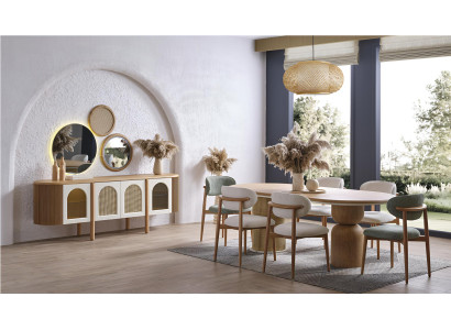 Esstisch mit Stühlen braun elegantes Design für Ihr Zuhause luxuriöse Möbel