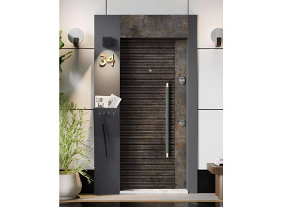 Stabile Graue Eingangstür Designer Stahltüren Sicherheitstüren