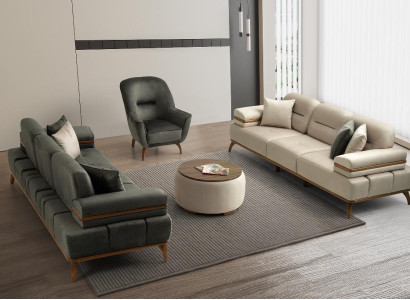 Zweifarbige Wohnzimmer Sofagarnitur Designer Polstercouchen Edle Möbel