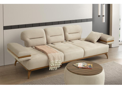 Stilvolles Beiges Sofa Designer Polster 3-Sitzer Wohnzimmer Couch