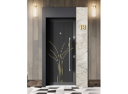 Moderne Graue Eingangstür Stilvolle Stahltür Wohnungstür Hoteltür