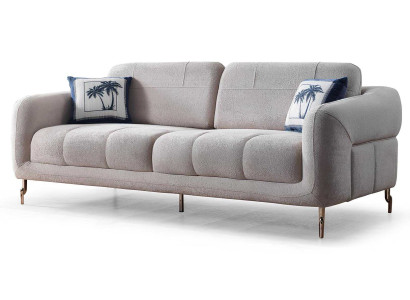 Elegantes 3-Sitzer Sofa mit goldenen Akzenten für Ihr Interieur