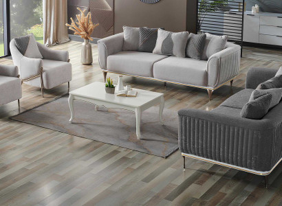 Wohnzimmerset mit zwei 3-Sitzer Sofas und Sesseln im eleganten Design