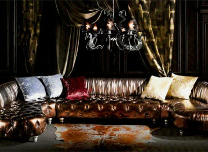 VIP Gold Designer Chesterfield Couch U Form Wohnlandschaft Polster Ecksofa Neu