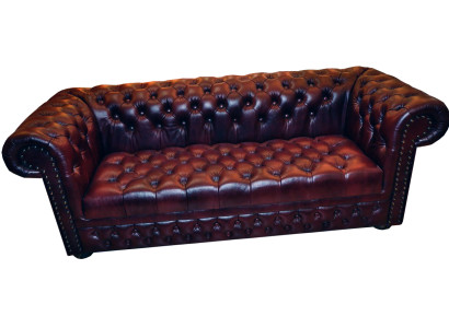 CHESTERFIELD SOFA COUCH LEDERSOFA 3 SITZER POLSTER GARNITUR WILLIAM III