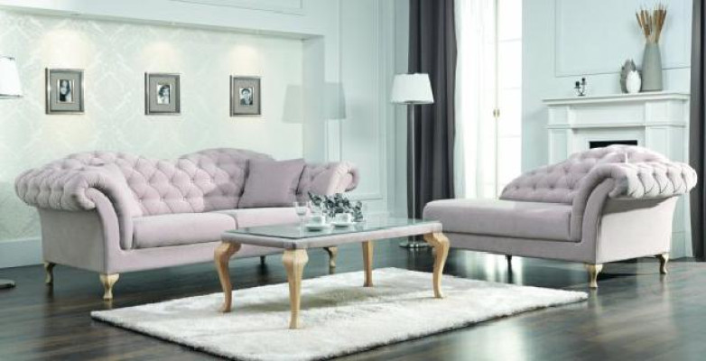 Chesterfield Sofagarnitur Sofa Polster Set Chaiselounge Klassischer Stil Couch