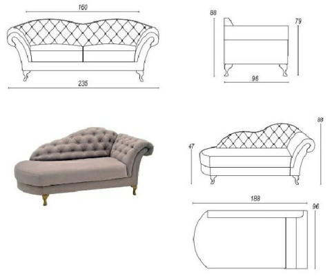 Chesterfield Sofagarnitur Sofa Polster Set Chaiselounge Klassischer Stil Couch