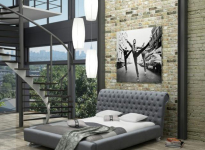 Bett Betten Doppelbett Schlafzimmer Leder Polster Textil Doppelbetten Neu