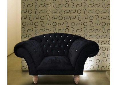 Leder Chesterfield-Sofa in Braun mit Stoff-Details