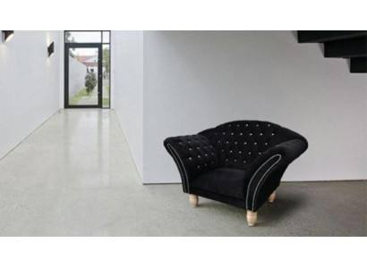 Leder Chesterfield-Sofa in Braun mit Holzdetails und Stoffbezug