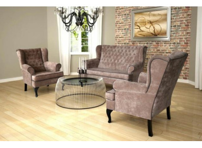 Leder Chesterfield-Sofa in Braun modern elegante Design